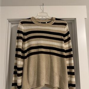 Striped Beige and Brown Women's Sweater
